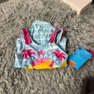 NWT Nickelodeon Baby Shark Blue and Pink Kids Swim One Piece Surf School 18M